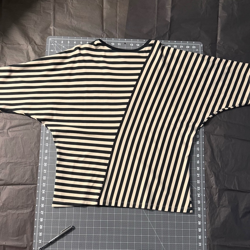 COS Striped Long Sleeve Top in Black and Cream